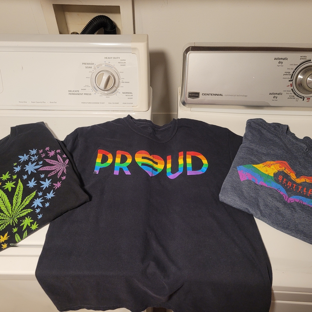 PRIDE BUNDLE Black and Red Short Sleeve Tee with Rainbow Graphics
